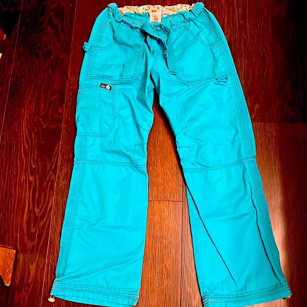Koi turquoise scrub pants